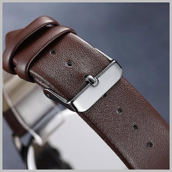 NUOVO Men Watche Men Arabic Number Watche White Watche Claic , Brown - Picture 5 of 5